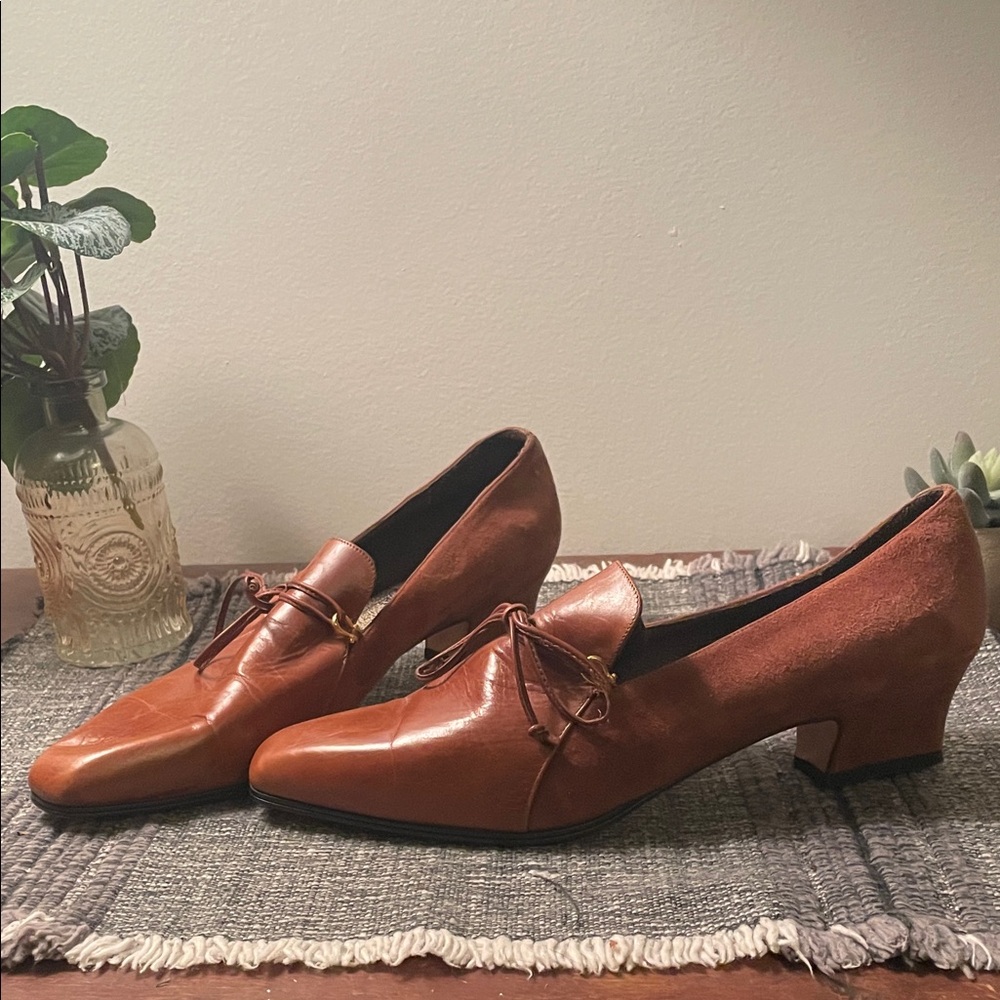 Amalfi Brown Leather & Suede Low Heel Loafers